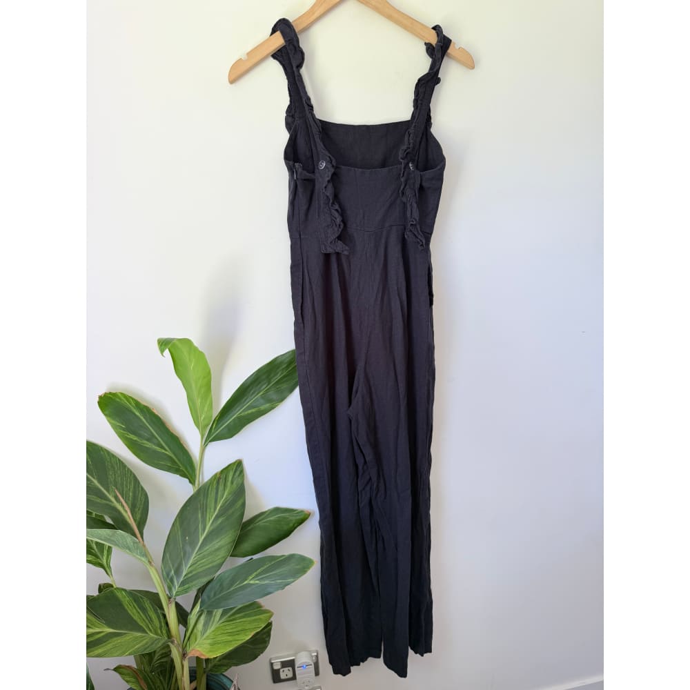 Glassons size 6 dark blue linen blend jump suit. - clothing tops condition: used - top women’s apparel