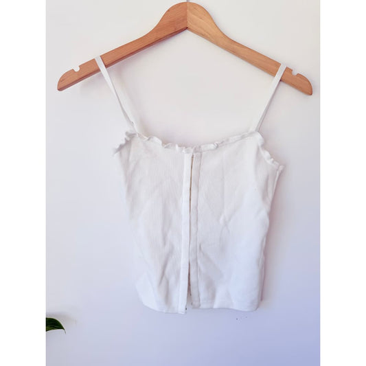 Glassons size s milk ribbed lace-up cami top rrp $29.99 - camisoles top women’s apparel