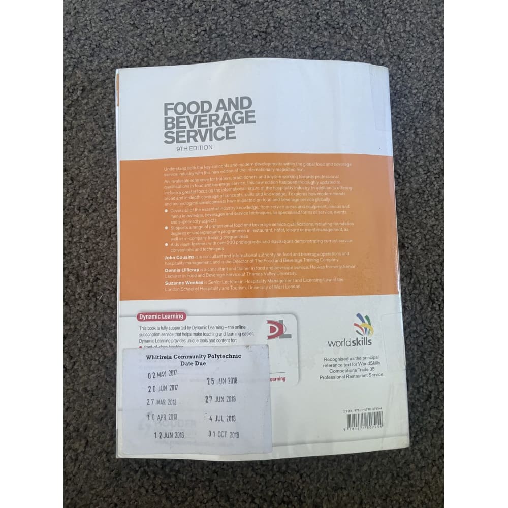 Food and beverage service 9th edition - print books book - condition: used - food & beverage printed media