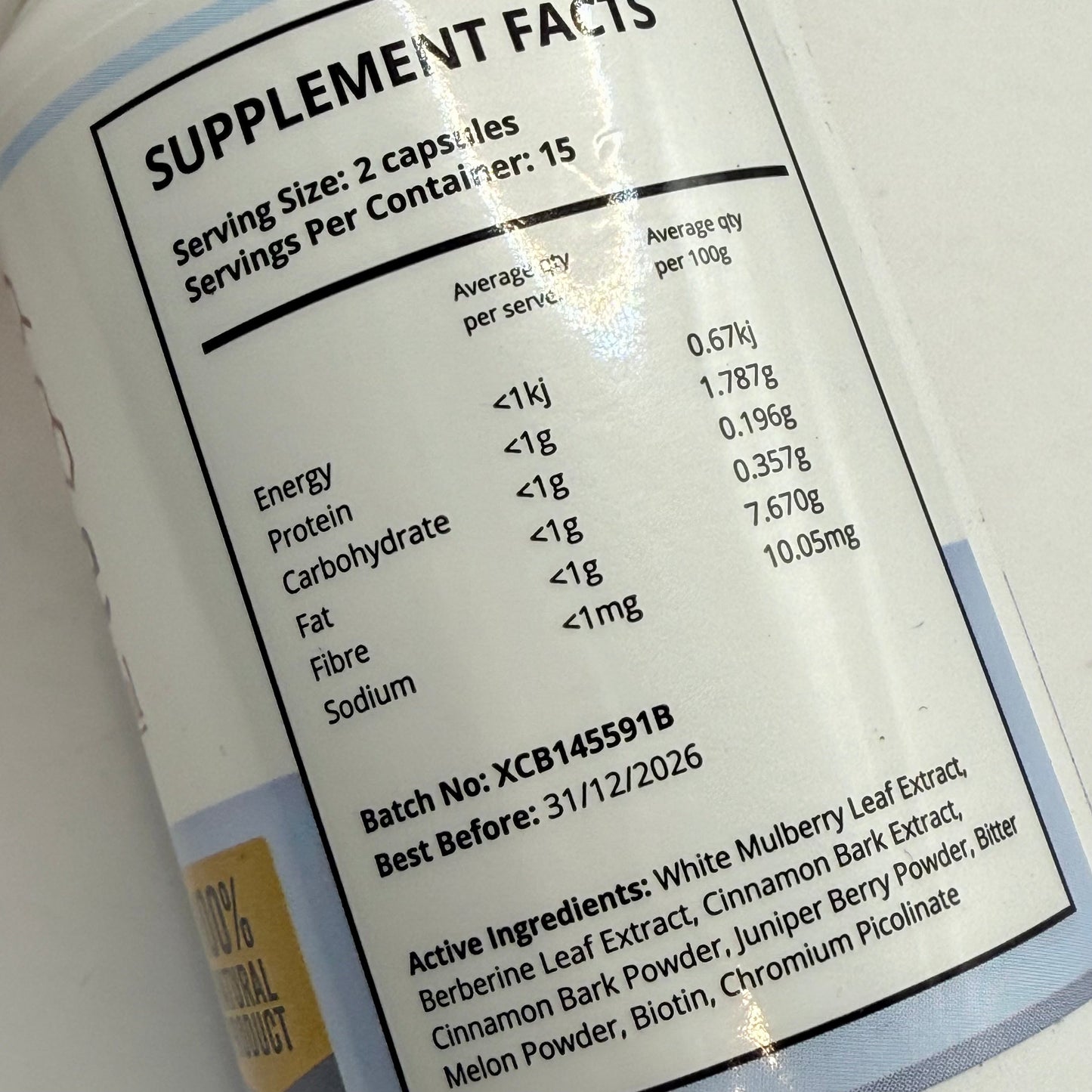 Glyco balance glycogen control – 100% natural supplement (30 capsules) - herbal supplements health and wellness