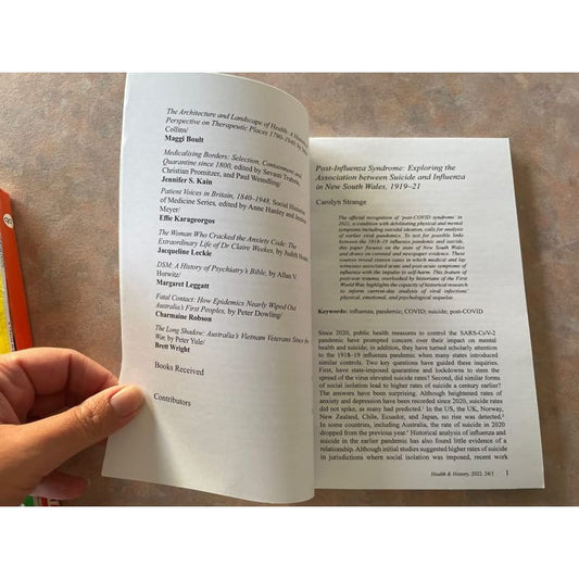 Health and history volume 24 number 1 - print books academic - book - condition: used printed media