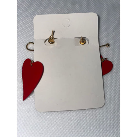 Heart & bow design beaded earrings - earrings earrings - jewelry fashion accessories