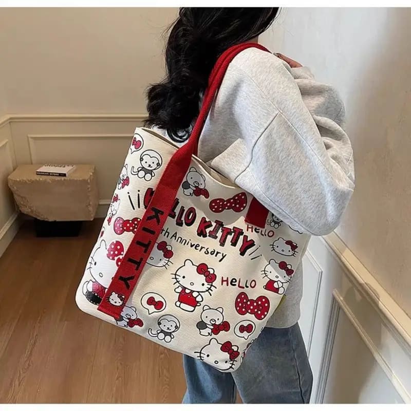 Hello kitty canvas tote bag - tote bags