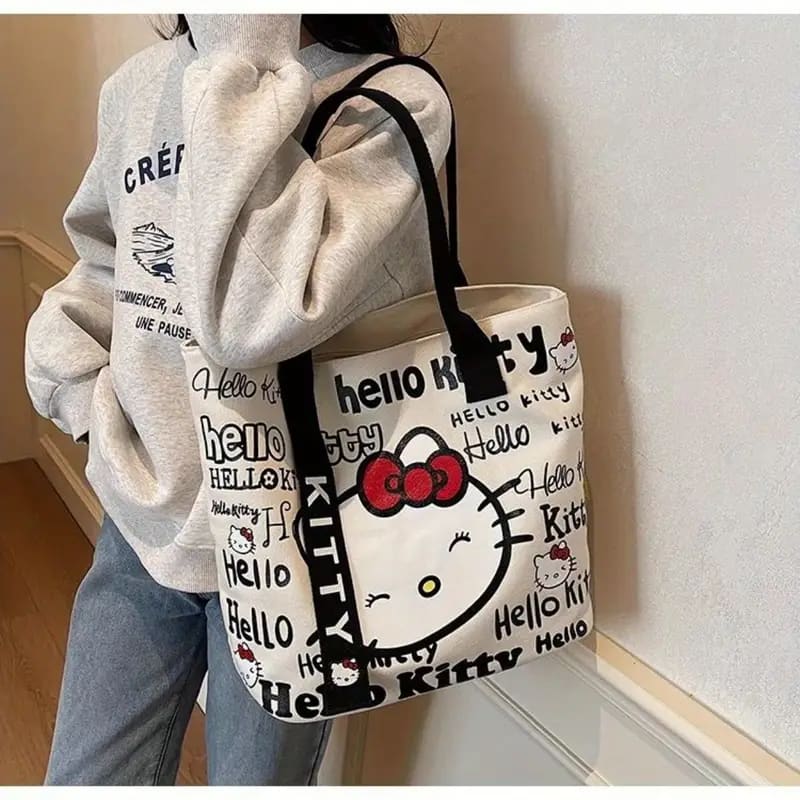 Hello kitty canvas tote bag - tote bags