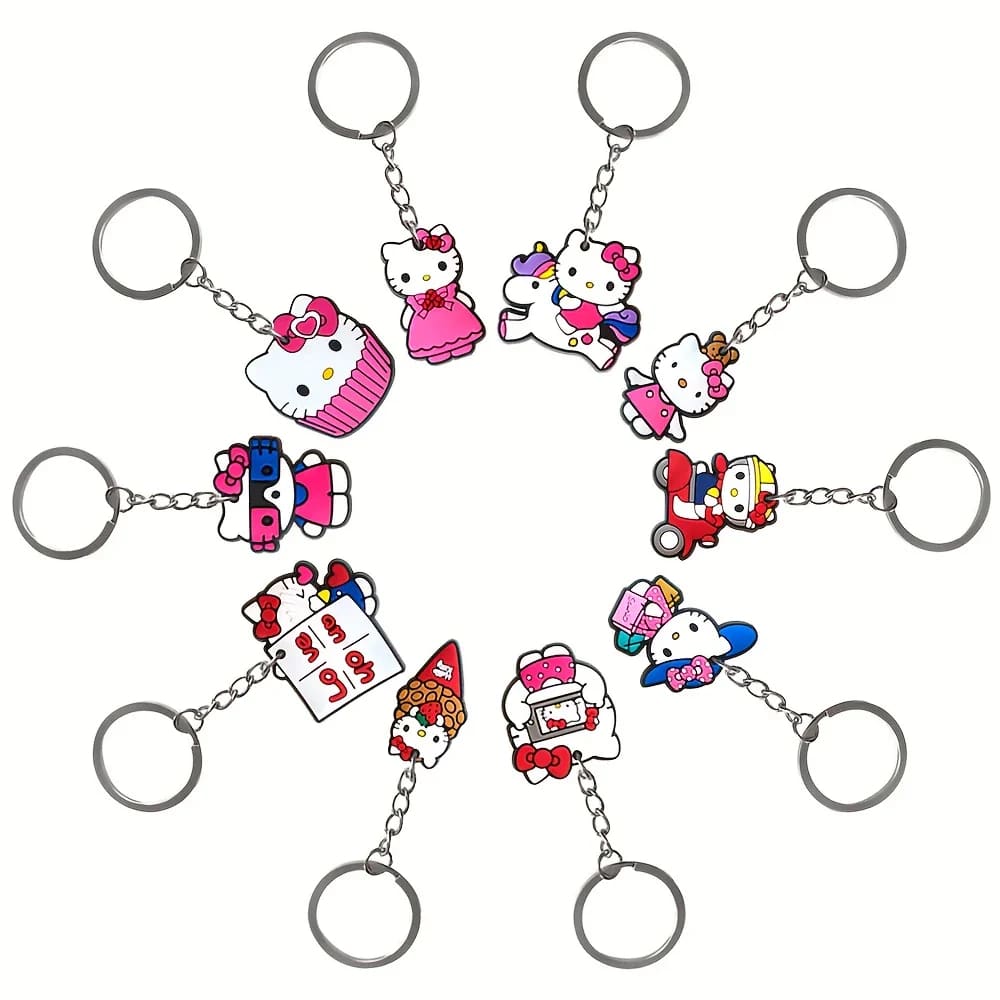 10pc set hello kitty key chains - stuffed animals children’s apparel