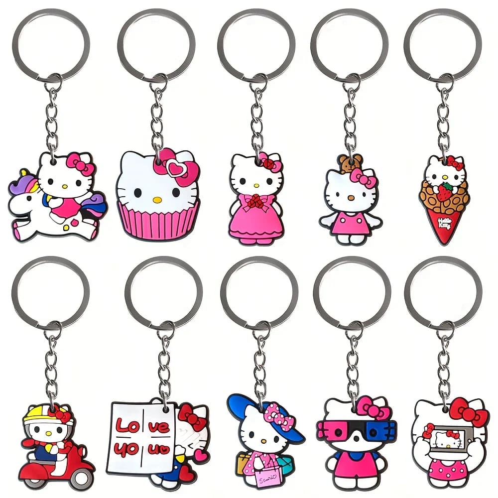 10pc set hello kitty key chains - stuffed animals children’s apparel
