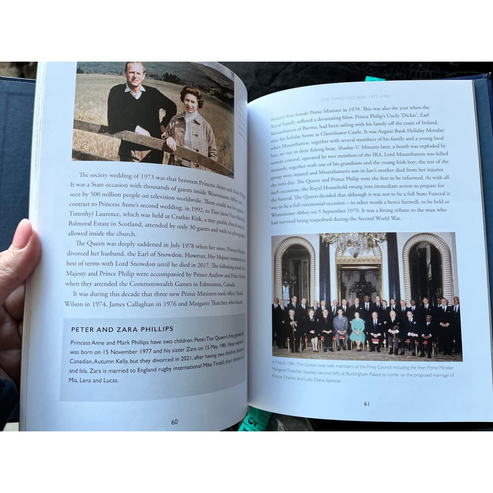 Open book with images and text on its pages.