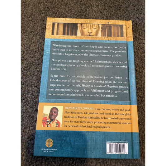 Hiding in unnatural happiness - devamrita swami - print books book - condition: used - spiritual printed media