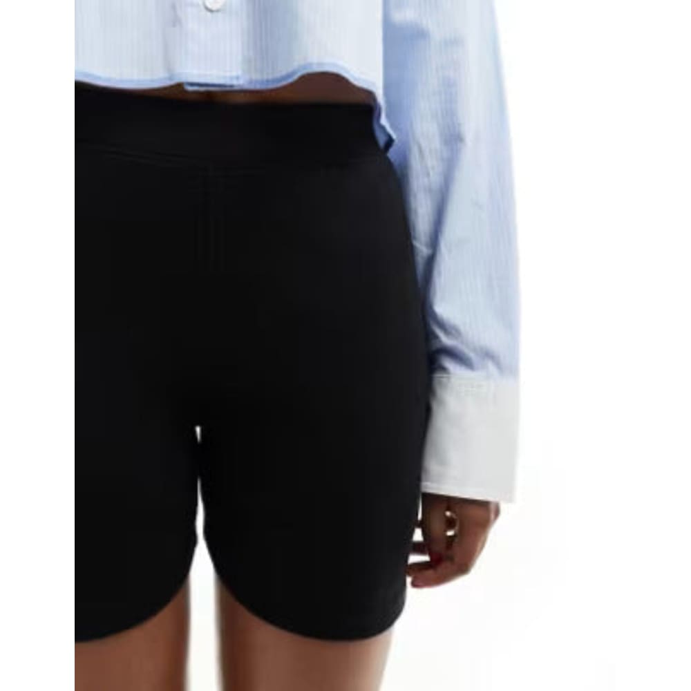 Asos design size 10 kaiia ribbed legging shorts in black - legging shorts bottom womenâs apparel