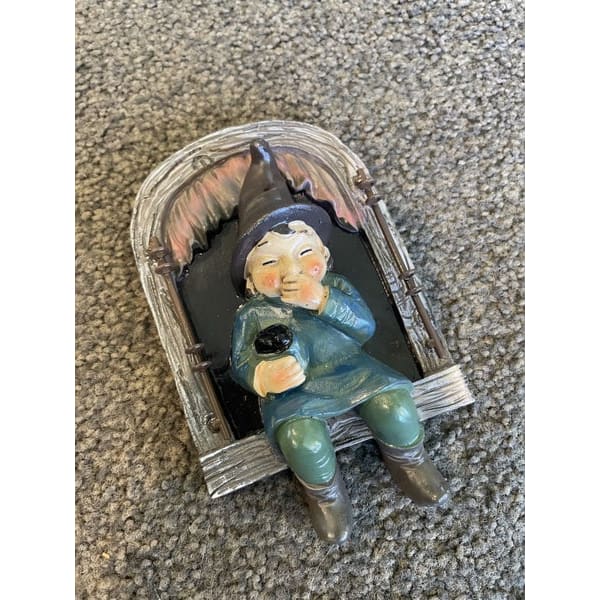 Cute fishing pixie wall hanging - figurines home & living - home decor - home decor & furniture - seasonal & holidays