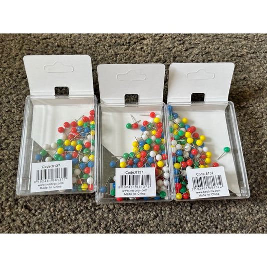100pcs set of 3 hong mue basic map pins - paper clips stationery