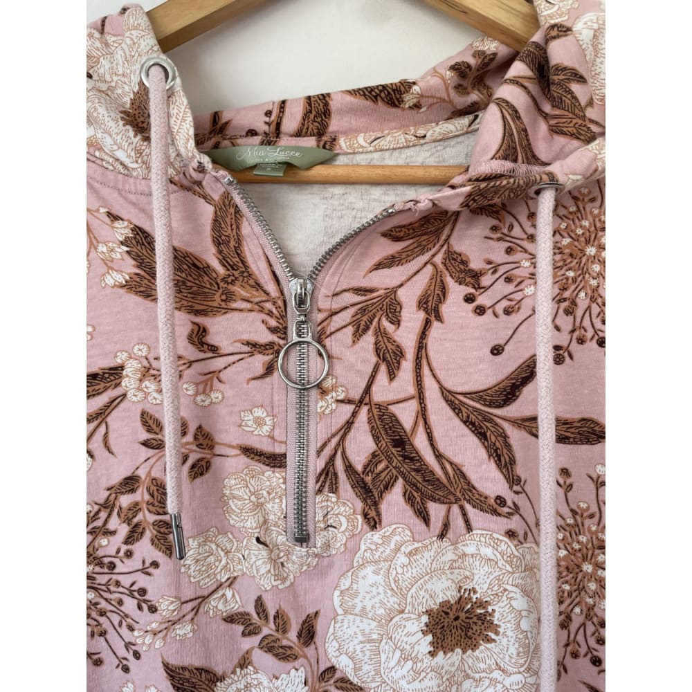 Mia lucci size s cotton zip up hoodie - hoodies clothing & fashion - hoodie women’s apparel