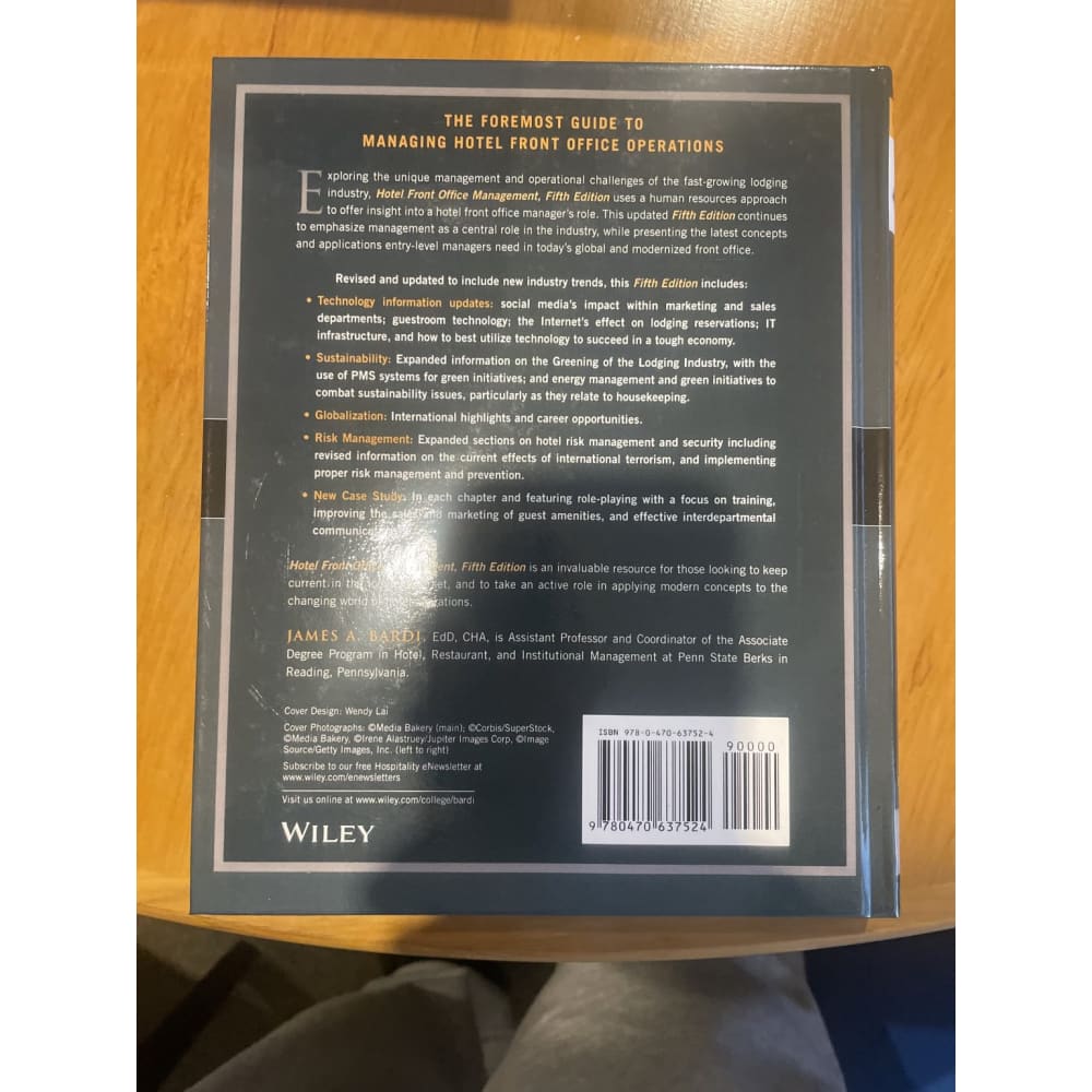 Hotel front office management - fifth edition - print books academic - book printed media