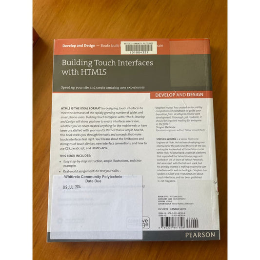 Building touch interfaces with html5 - stephen woods - print books book - condition: used - programming - technology