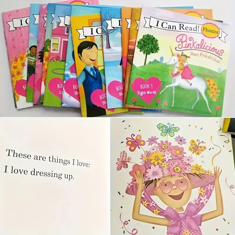 I can read phonics books - pinkalicious - print books