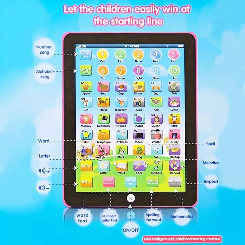 Interactive english learning pad (pink) - educational toys educational - kids - toys toys