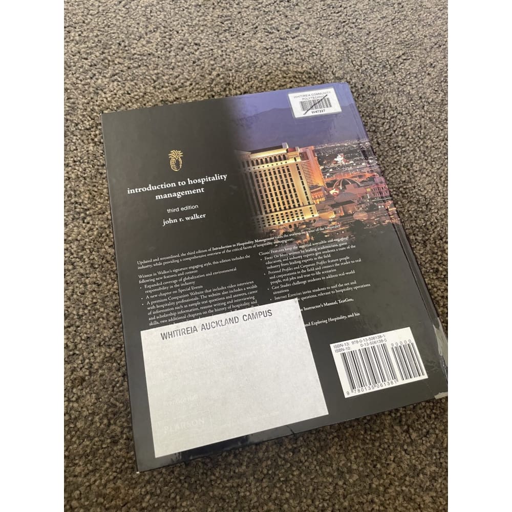 Introduction to hospitality management third edition - john r. Walker - print books book - condition: used