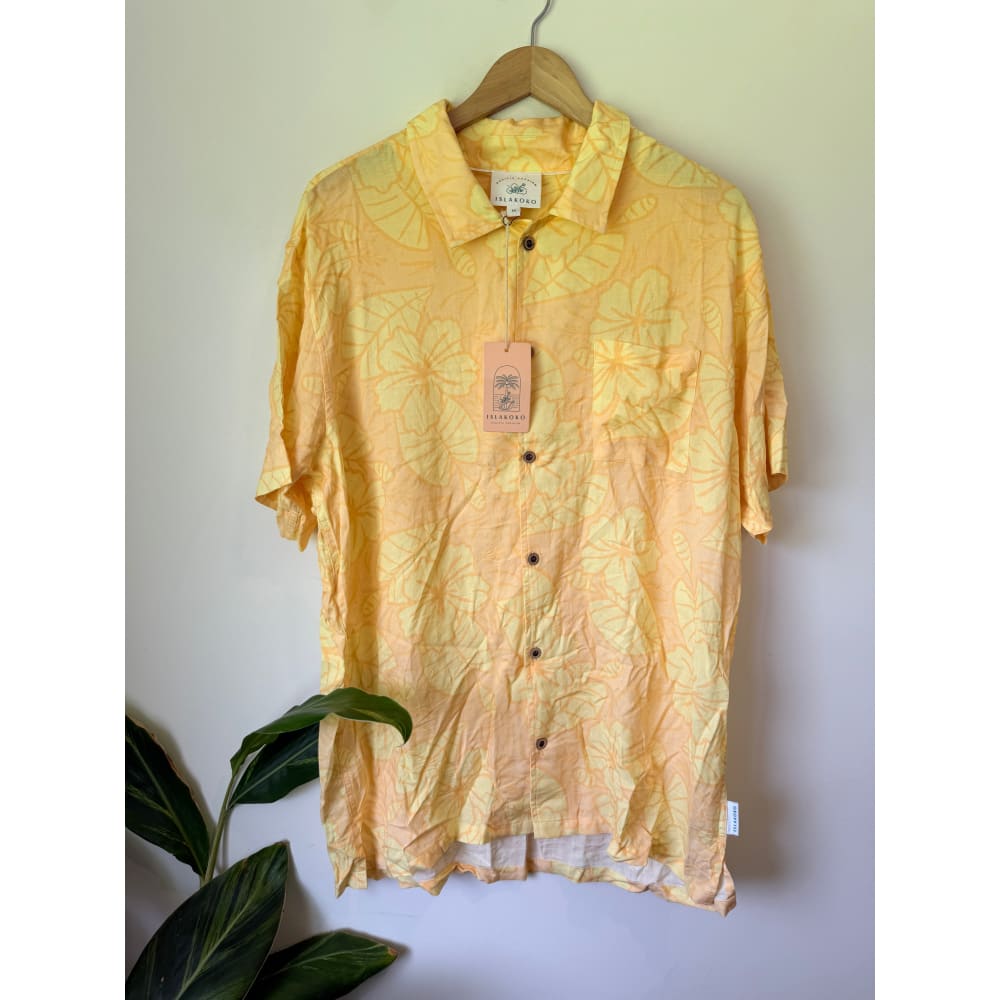 Islakoko size 2xl cotton/linen blend shirt - shirts tops menās apparel