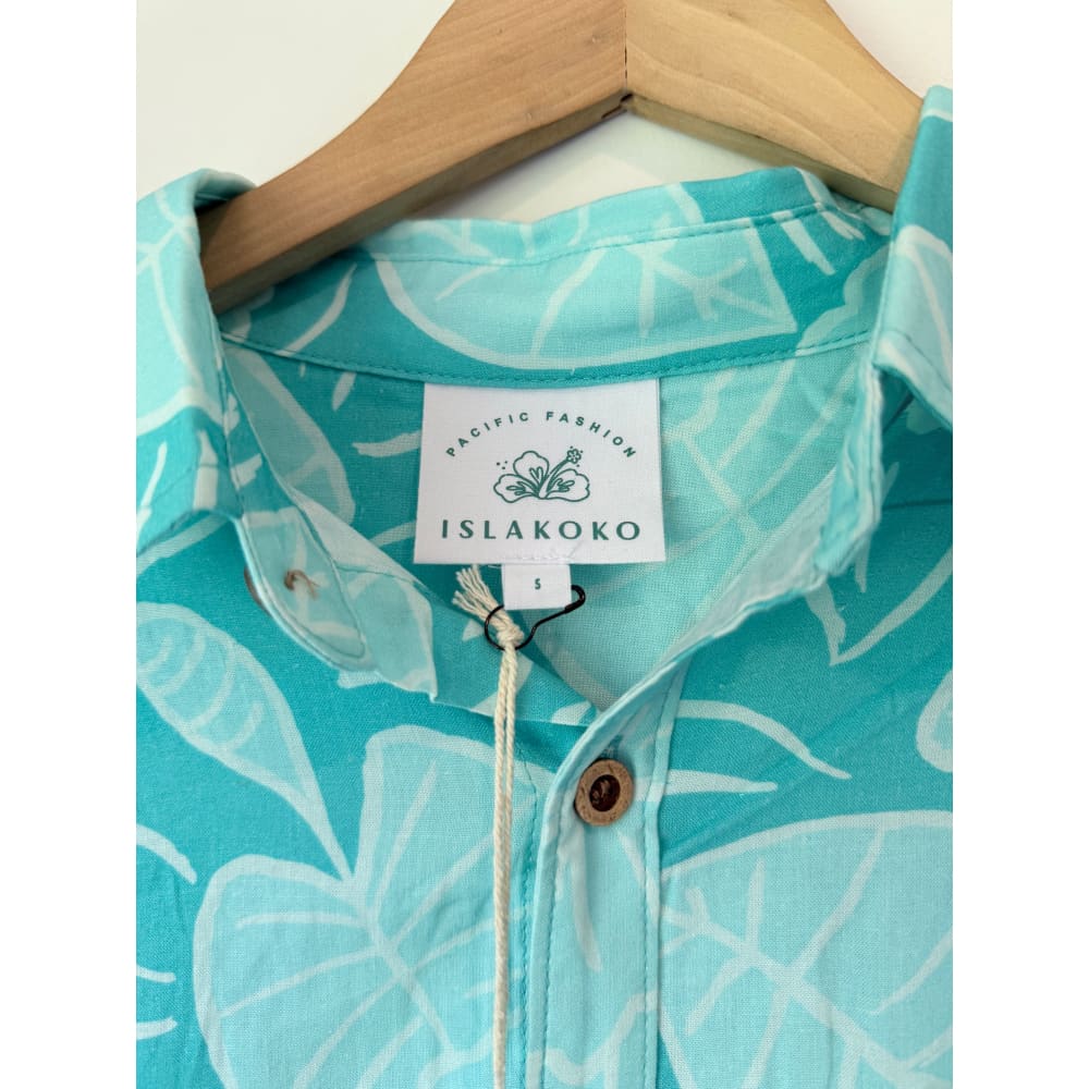 Islakoko size s tide blue mens long sleeve shirt - shirts tops men’s apparel