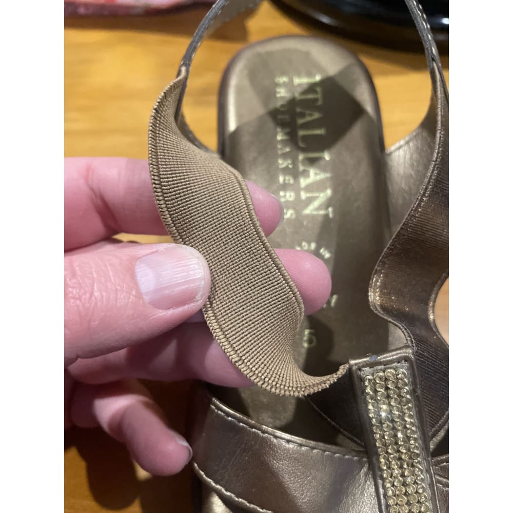 Italian shoemakers size 5 wedge elasticated sandals - sandals clothing & fashion - sandals - shoes womenās shoes