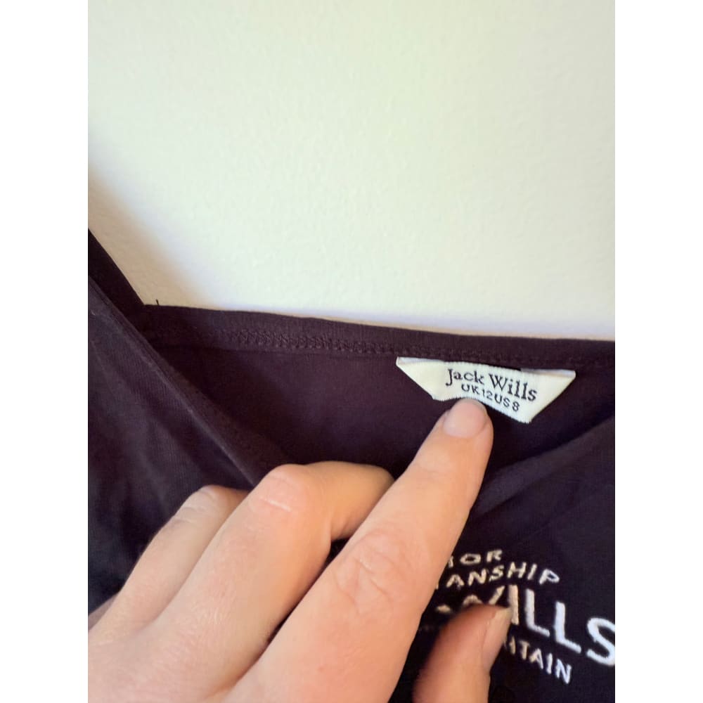 Jack wills size 12 roseberry strap black rrp $25.00 - clothing tops top women’s apparel