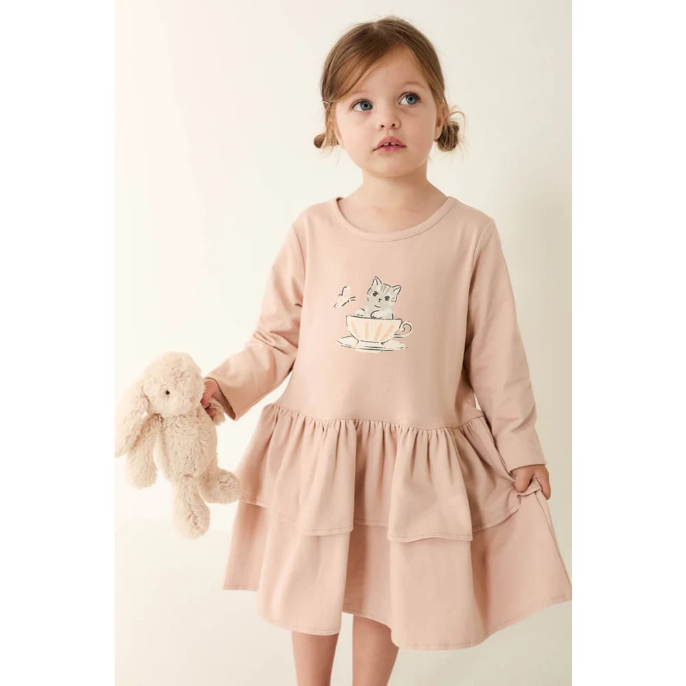 Jamiekay size 4yr organic cotton fayette dress dusky rose - baby & toddler dresses baby clothing