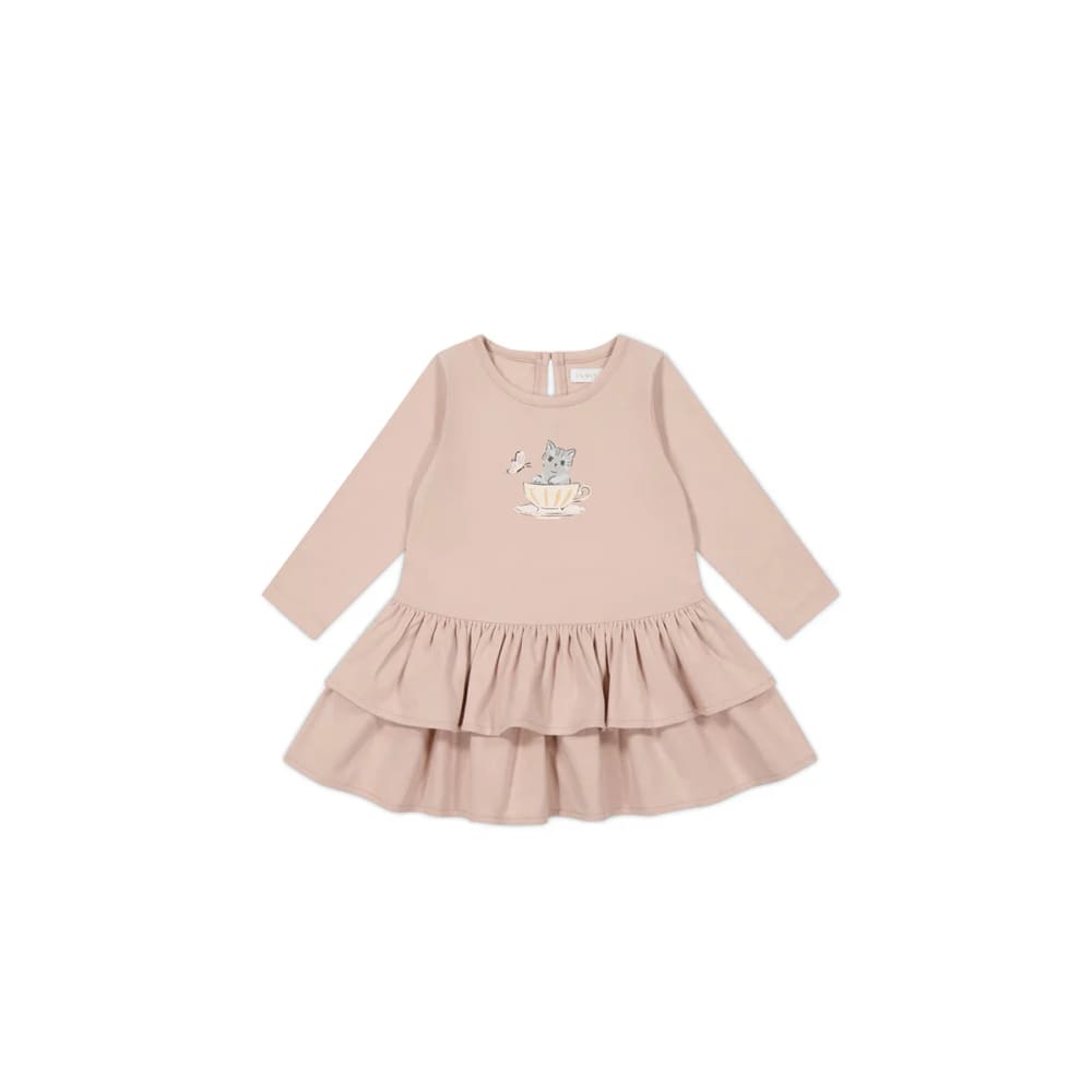 Jamiekay size 4yr organic cotton fayette dress dusky rose - baby & toddler dresses baby clothing