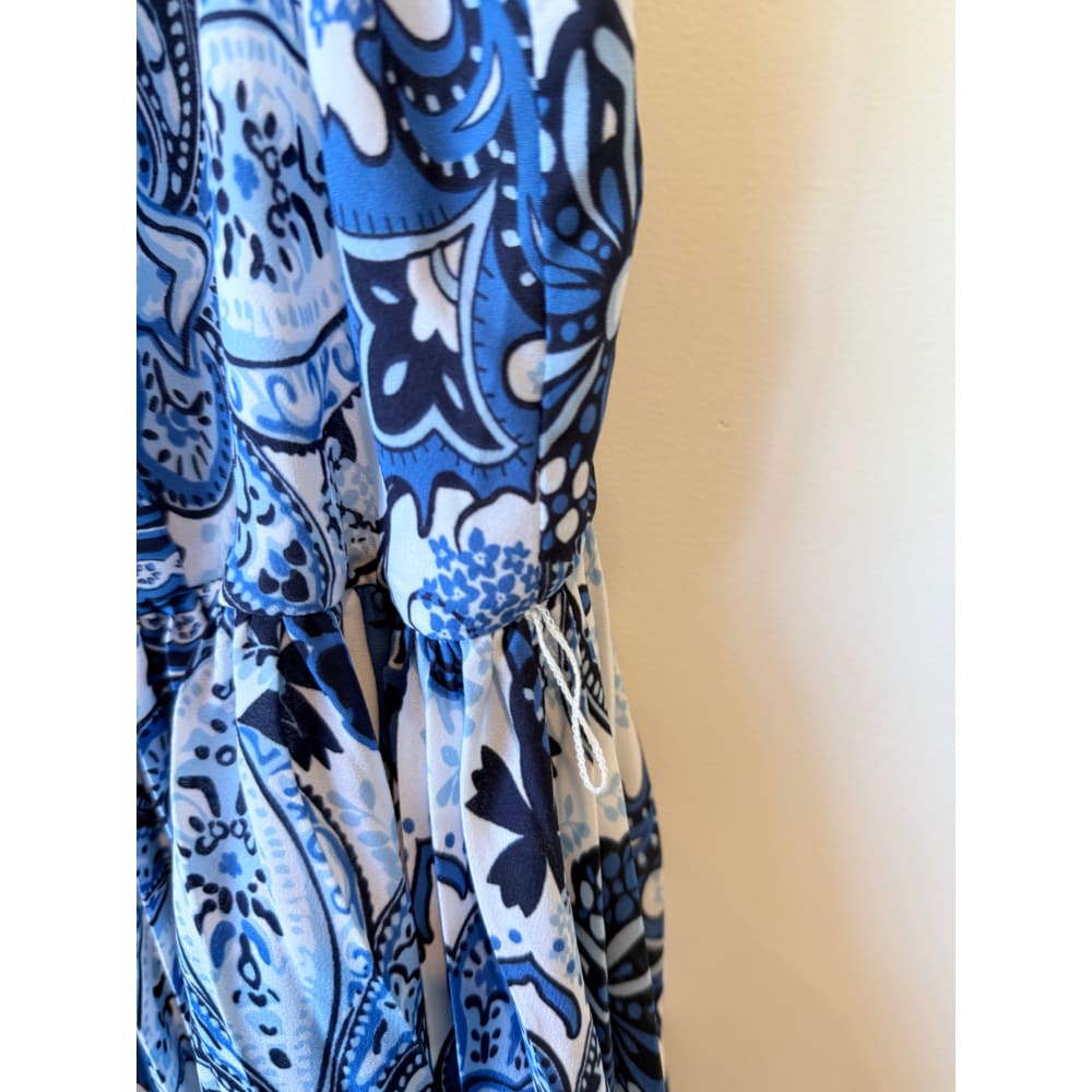 Jessica london size 22 blue paisley pleated dress - dresses top women’s apparel