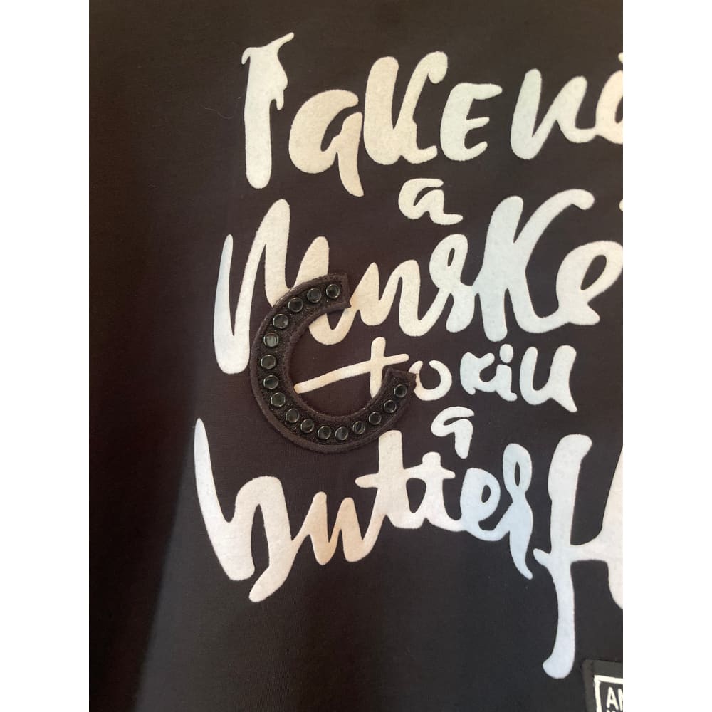 Jian.y black printed sweater – size s (brand new cut-label) - sweatshirts bnew label cut branded clothing - clothing &