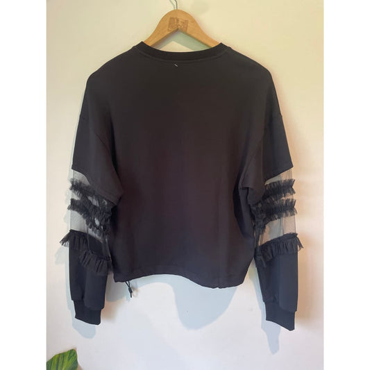 Jian.y black printed sweater – size s (brand new cut-label) - sweatshirts bnew label cut branded clothing - clothing &