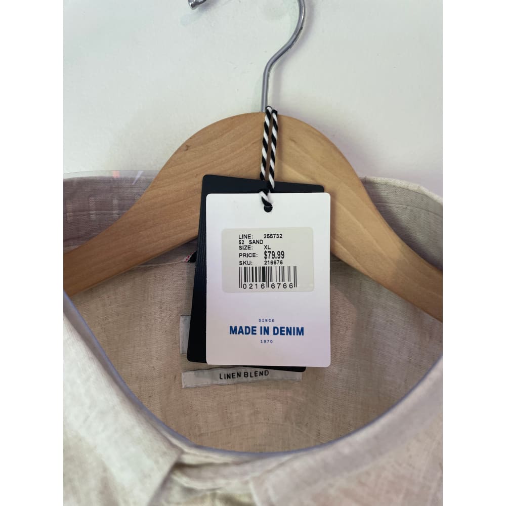Just jeans size xl linen blend short sleeve shirt rrp $79.99 - shirts tops men’s apparel