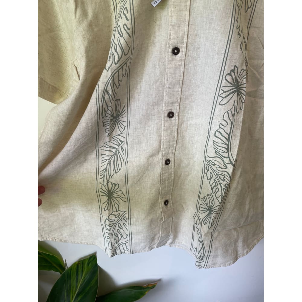 Just jeans size xl linen blend short sleeve shirt rrp $79.99 - shirts tops men’s apparel