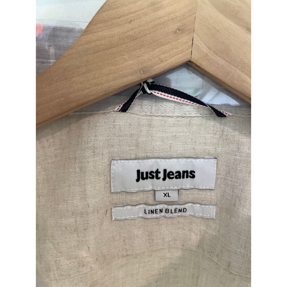 Just jeans size xl linen blend short sleeve shirt rrp $79.99 - shirts tops men’s apparel
