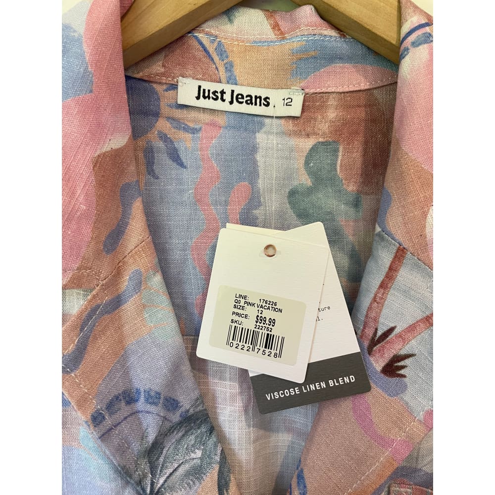 Just jeans size 12 linen blend dress rrp $99.99 - shirts top women’s apparel
