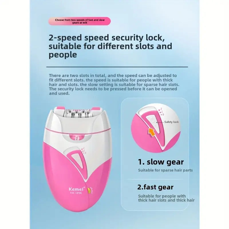 Kemei km-189a women’s usb rechargeable hair removal device - epilators health and wellness