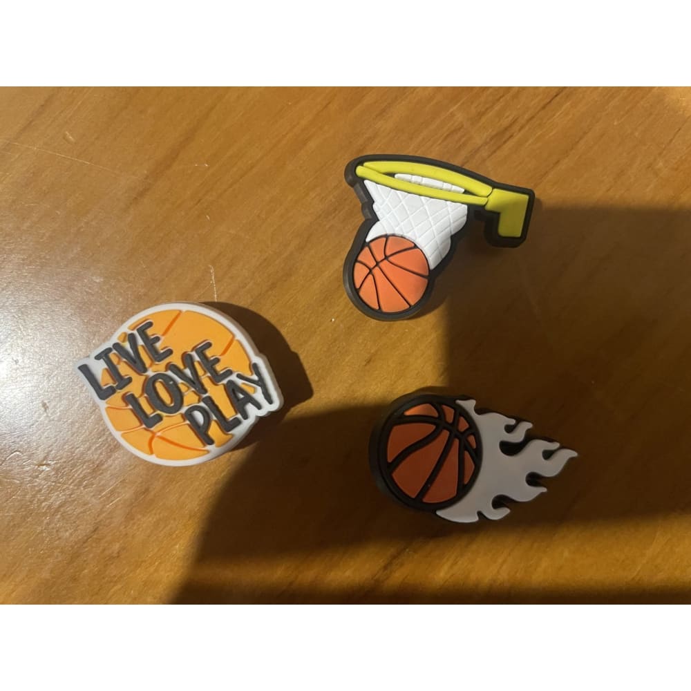 3x basketball-themed shoe charms – brand new – fun accessories for crocs & clogs - 3 - shoe accessories clogs - shoe