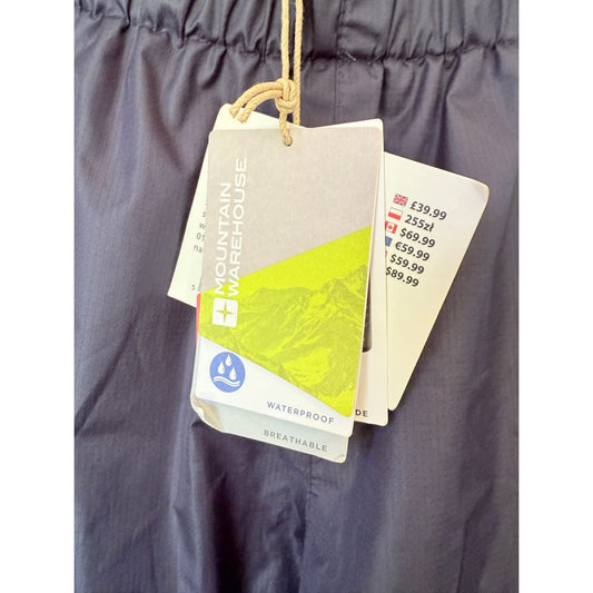Mountain warehouse 9-10 years navy waterproof overtrousers - rain pants bottom women’s apparel