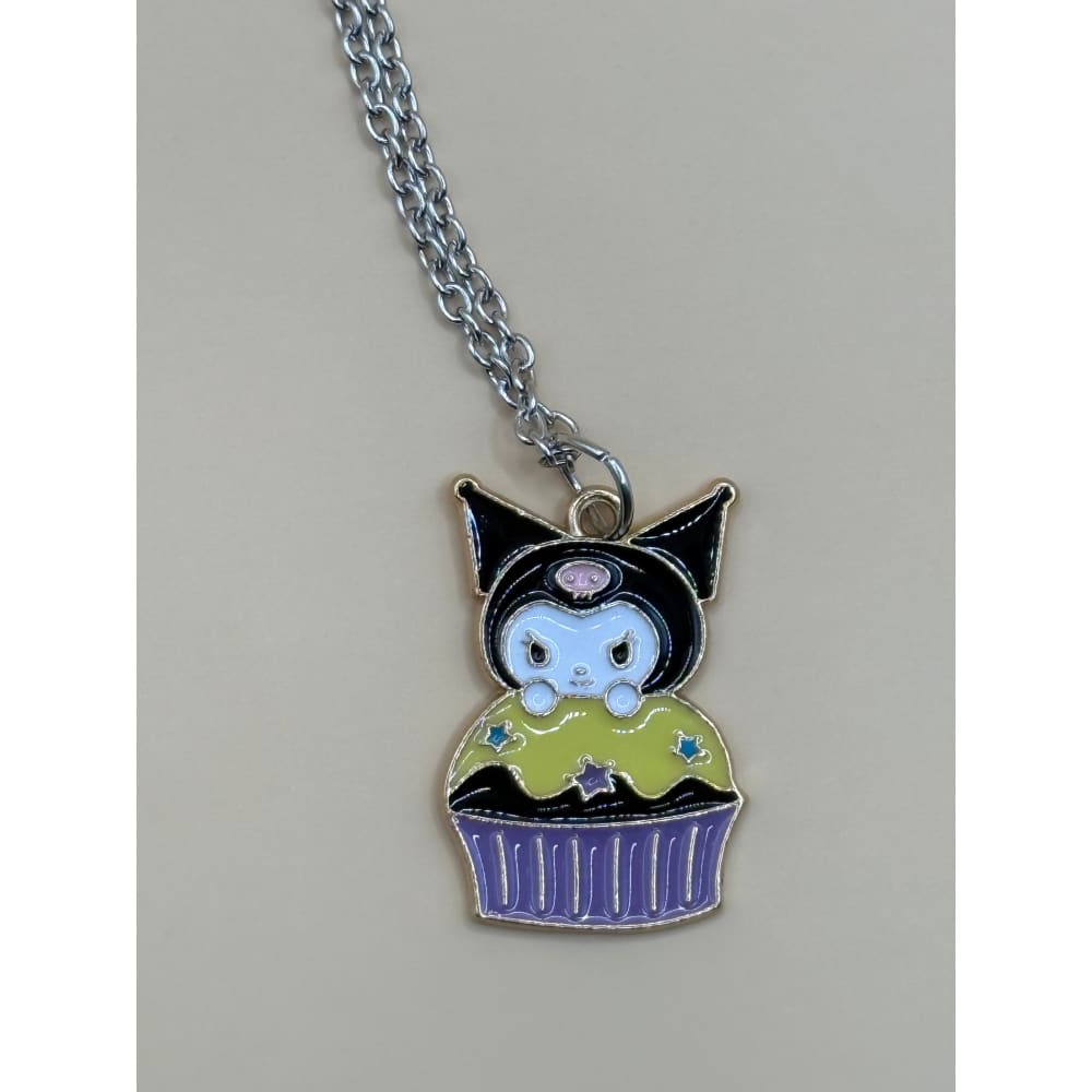 Kuromi cupcake enamel necklace - necklaces necklace fashion accessories