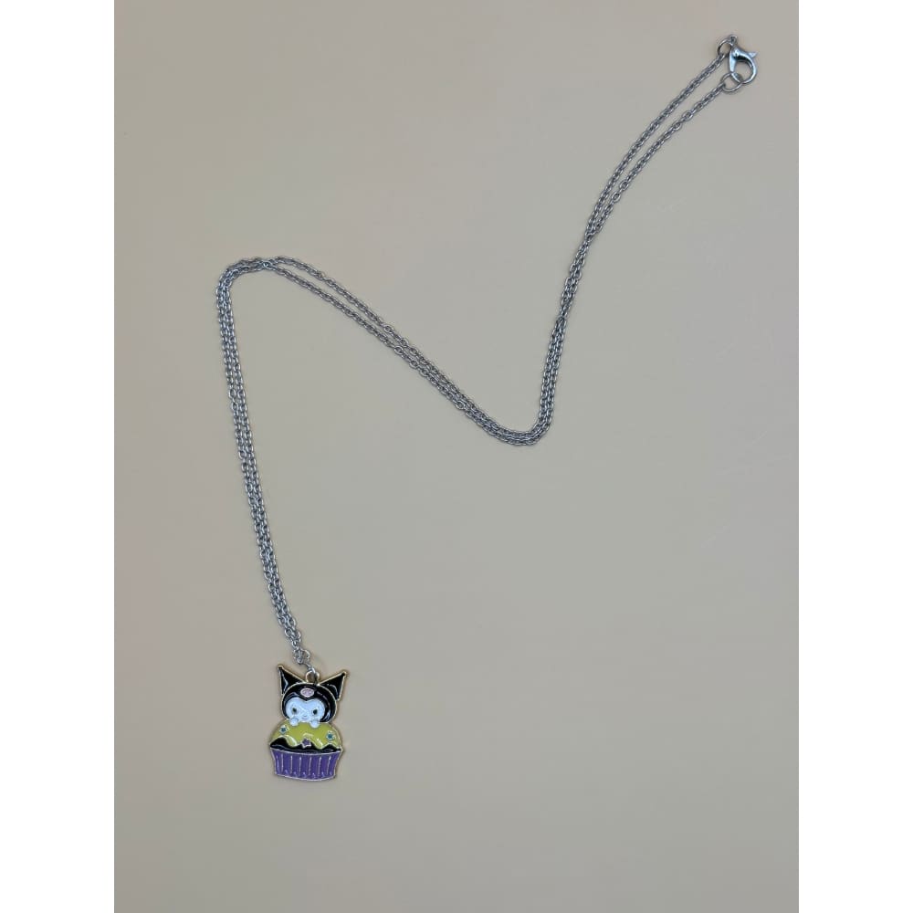 Kuromi cupcake enamel necklace - necklaces necklace fashion accessories