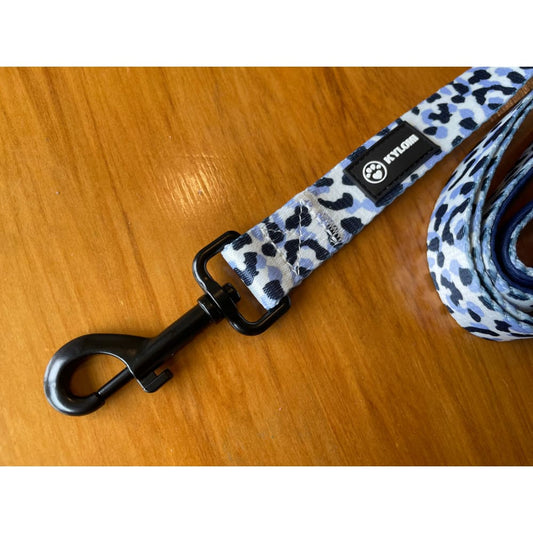 Kylomi blue leopard print dog leash size large - pet leashes pet apparel & accessories pet apparel & accessories