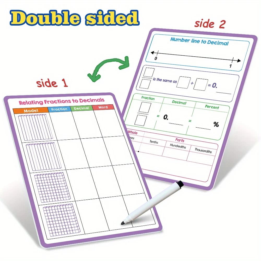 Double sided maths dry erase boards - dry-erase boards toys