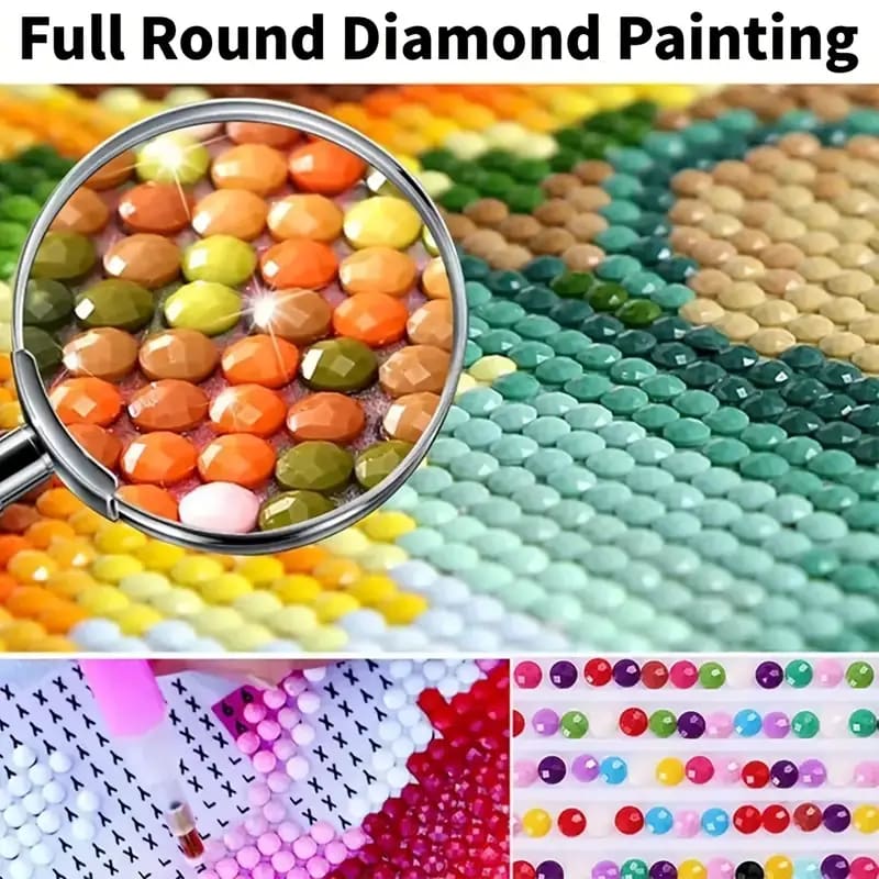 30x30cm diamond art kit – landscape with path & lavender field - drawing & painting kits crafts