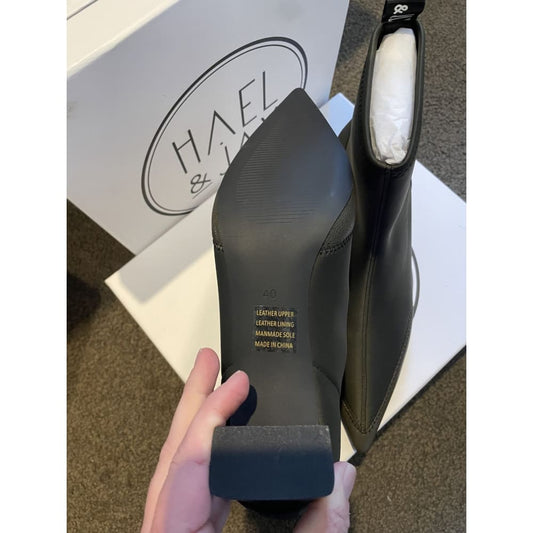 Hael & jax size 40 khaki status leather boots - boots boots - clothing & fashion - shoes women’s shoes