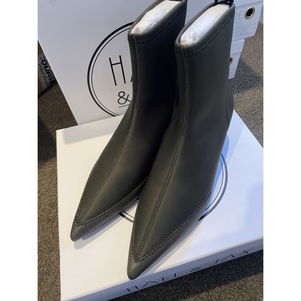 Hael & jax size 40 khaki status leather boots - boots boots - clothing & fashion - shoes women’s shoes