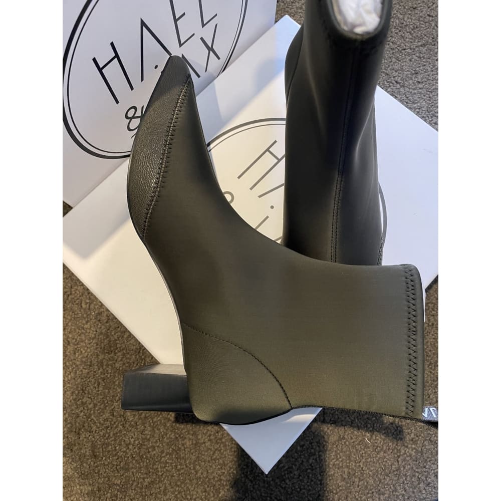 Hael & jax size 40 khaki status leather boots - boots boots - clothing & fashion - shoes women’s shoes