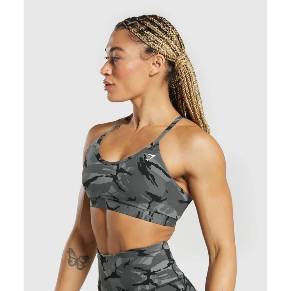 Gymshark size s legacy printed sports bra light support grey - sports bras special categories women’s apparel