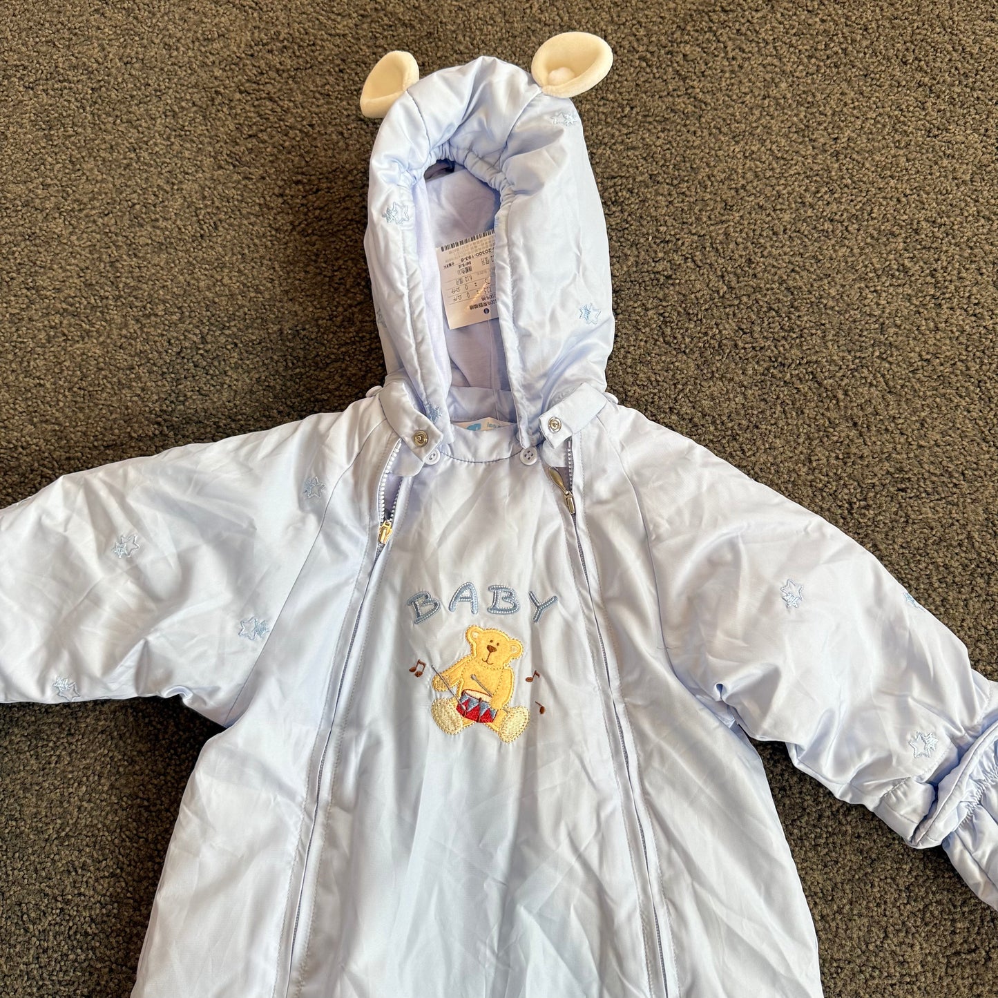les enphants Baby Snowsuit Baby Blue - Size 12m