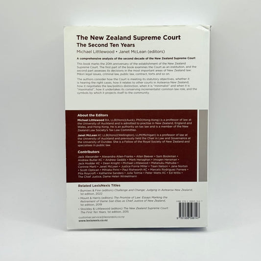 Lexisnexus the new zealand supreme court: the second ten years - print books what’s new printed media
