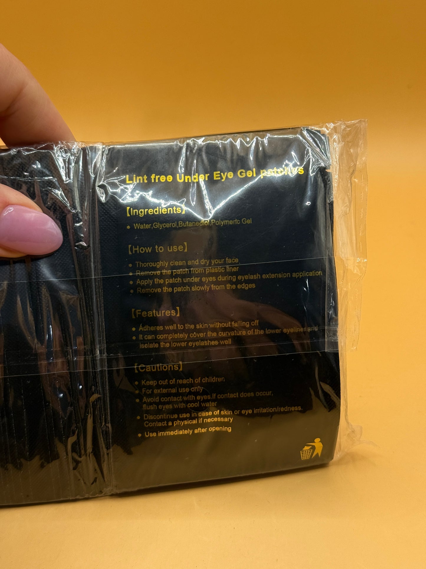 Lint free under eye gel patches instructions and ingredients