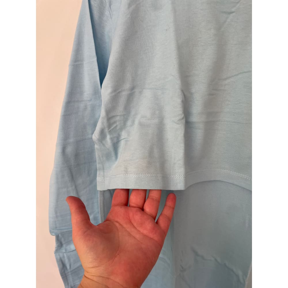 New beginnings breastfeeding night shirt size s light blue - t-shirts women’s apparel